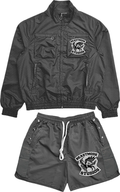 LIGHT GRAY VARSITY SHORT SET