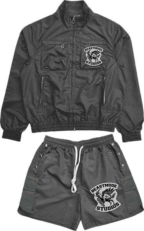 LIGHT GRAY VARSITY SHORT SET