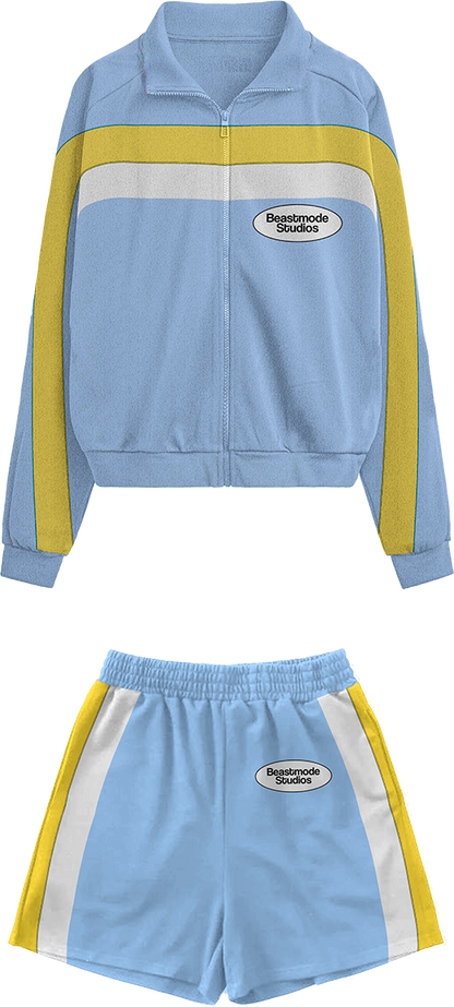 MENS BLUE TENNIS SHORT SET