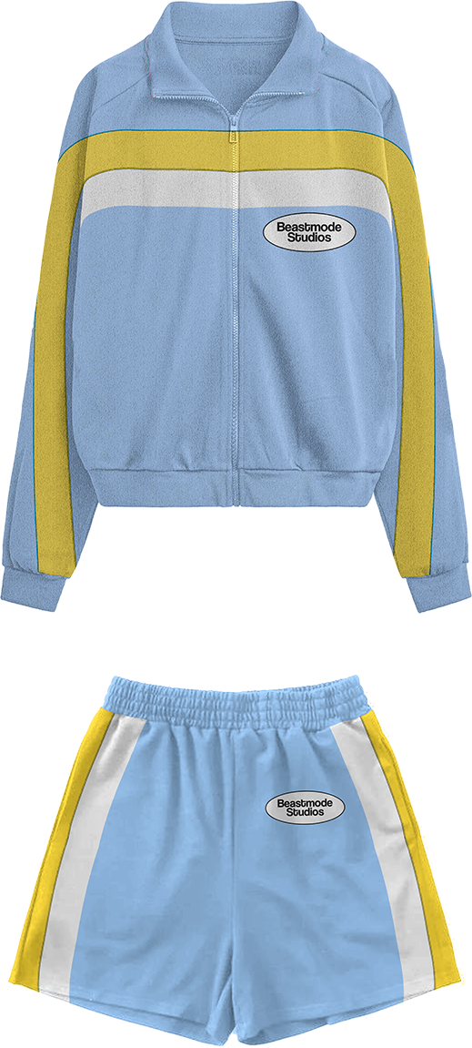 MENS BLUE TENNIS SHORT SET
