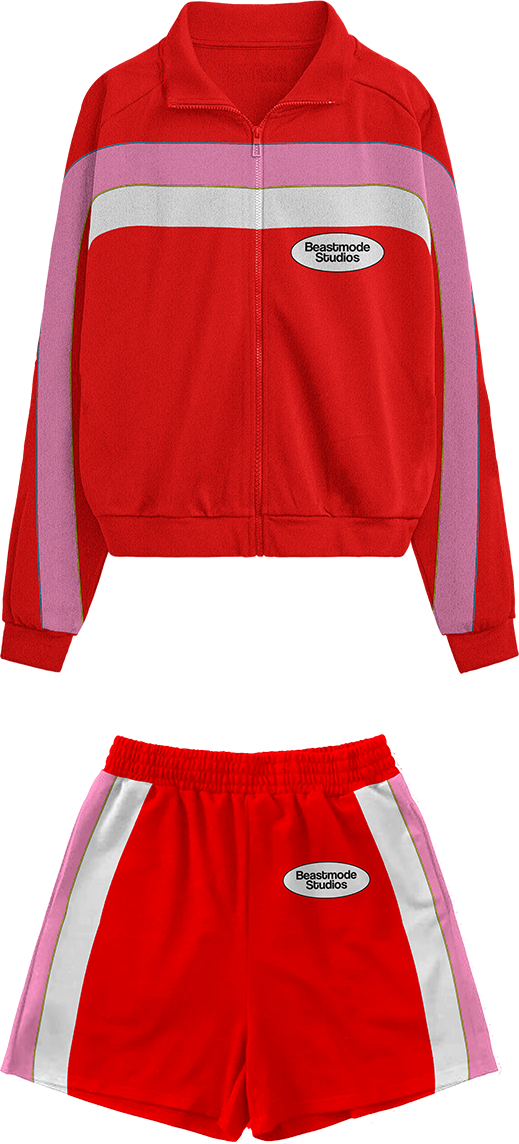 MENS RED TENNIS SHORT SET