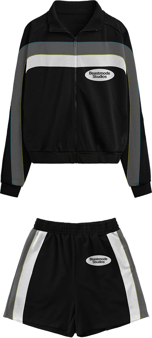 MEN TENNIS BLACK SHORT SET