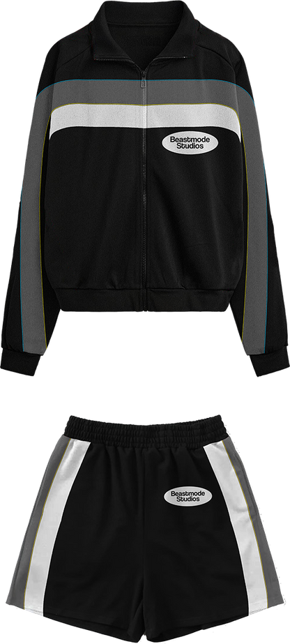 MEN TENNIS BLACK SHORT SET