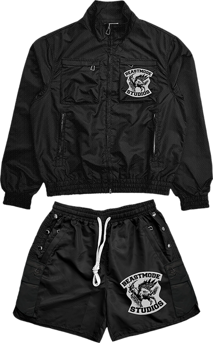BLACK RETRO SHORT SET