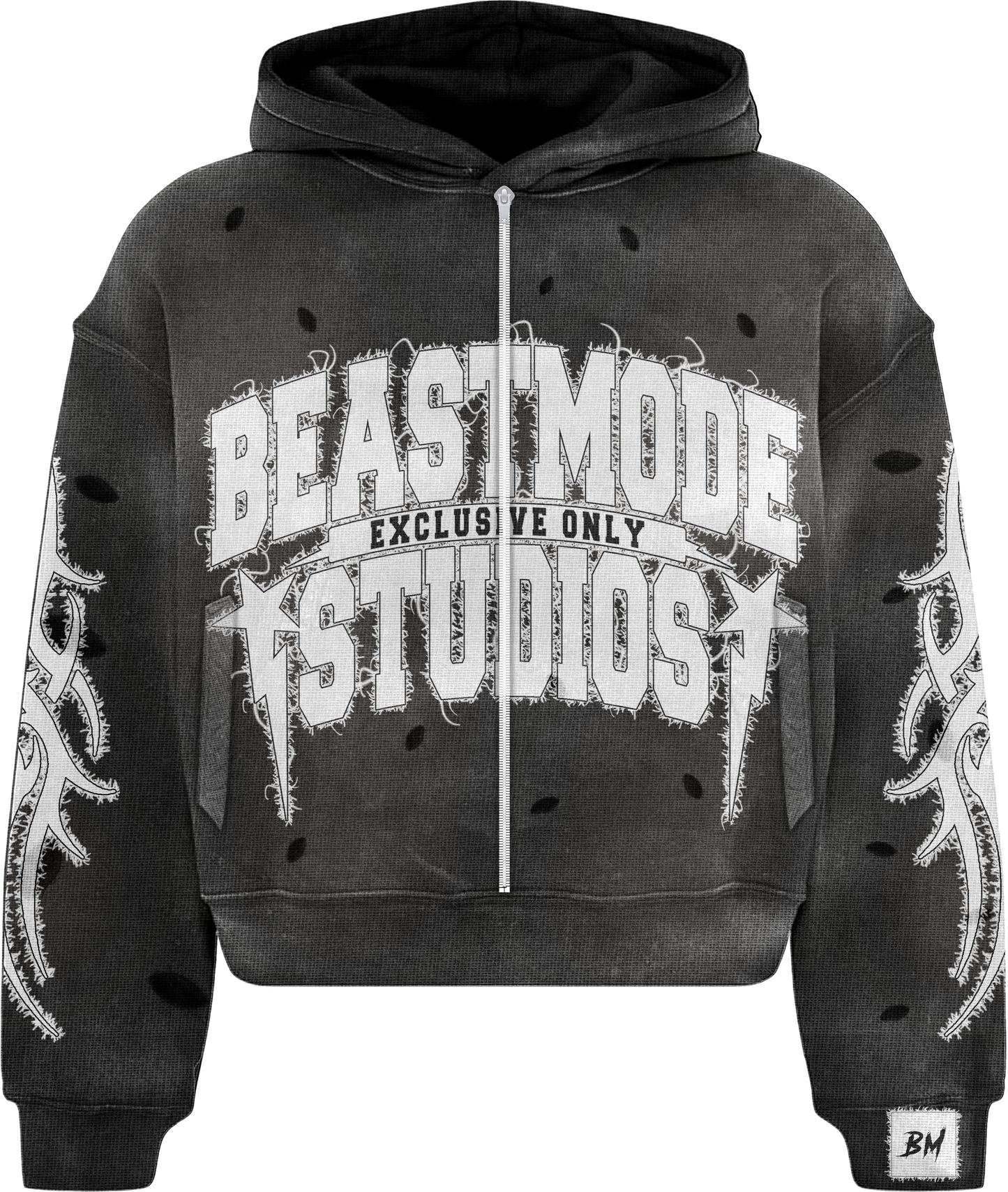 ASHY BLACK HOODIE SHORT SET